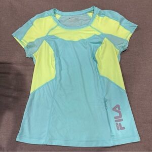 Fila Aqua and Yellow Running Top
